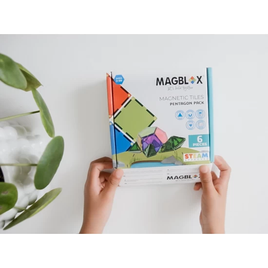 Set magnetic Magblox - 6 piese magnetice pentagon pentru constructie Set magnetic Magblox - 6 piese magnetice pentagon pentru constructie