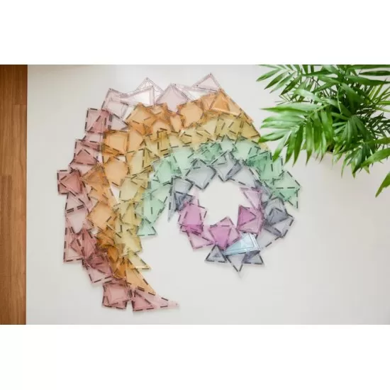 Set magnetic Magblox - 66 piese magnetice de constructie Pastel transparente Set magnetic Magblox - 66 piese magnetice de constructie Pastel transparente