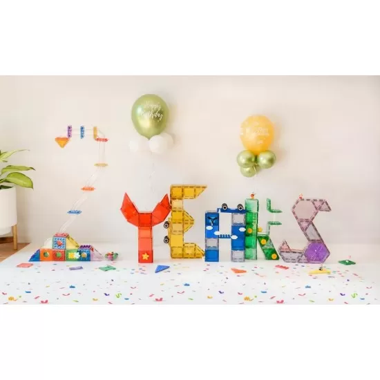 Set magnetic Magblox 98 piese cu circuit cu bile Magbrix Marble Run Set magnetic Magblox 98 piese cu circuit cu bile Magbrix Marble Run