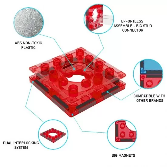 Set magnetic Magblox 98 piese cu circuit cu bile Magbrix Marble Run Set magnetic Magblox 98 piese cu circuit cu bile Magbrix Marble Run