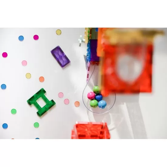 Set magnetic Magblox 98 piese cu circuit cu bile Magbrix Marble Run Set magnetic Magblox 98 piese cu circuit cu bile Magbrix Marble Run