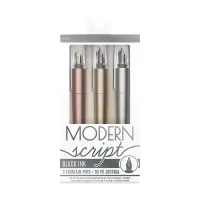 Set 3 stilouri si carnet Modern Script