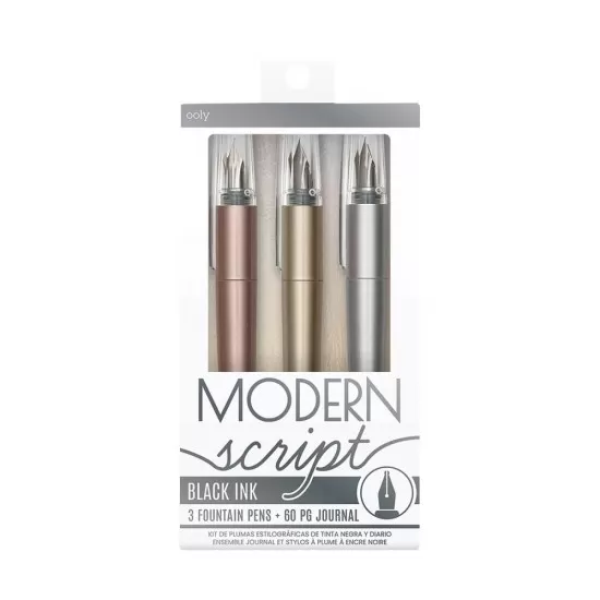 Set 3 stilouri si carnet Modern Script Set 3 stilouri si carnet Modern Script