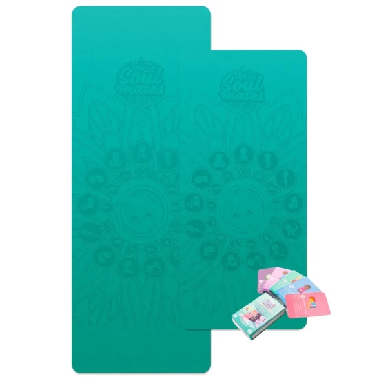 Set Yoga Mama-Copil cu saltele asortate si carduri incluse Earth turcoaz Set Yoga Mama-Copil cu saltele asortate si carduri incluse Earth turcoaz