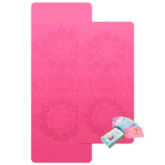 Set Yoga Mama-Copil cu saltele asortate si carduri incluse Sun and Moon roz Set Yoga Mama-Copil cu saltele asortate si carduri incluse Sun and Moon roz