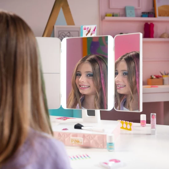 Studio de machiaj interactiv cu oglinda vorbitoare - Pink it Smart Vanity