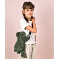 Geanta crossbody adorabila, Ursulet din plus, 30 cm, Kaki