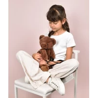 Geanta crossbody adorabila, Ursulet din plus, 30 cm, Maro Inchis