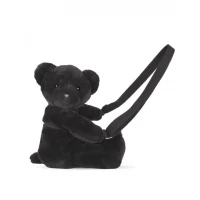 Geanta crossbody adorabila, Ursulet din plus, 30 cm, Negru