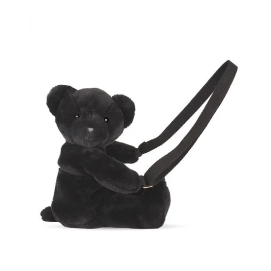 Geanta crossbody adorabila, Ursulet din plus, 30 cm, Negru