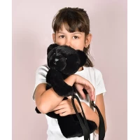 Geanta crossbody adorabila, Ursulet din plus, 30 cm, Negru