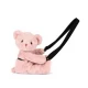 Geanta crossbody adorabila, Ursulet din plus, 30 cm, Roz pudra