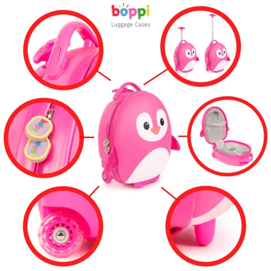 Valiza Troler Boppi Pinguin roz Valiza Troler Boppi Pinguin roz