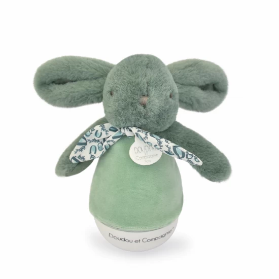 Veioza muzicala iepuras pufos, 16 cm, verde Veioza muzicala iepuras pufos, 16 cm, verde