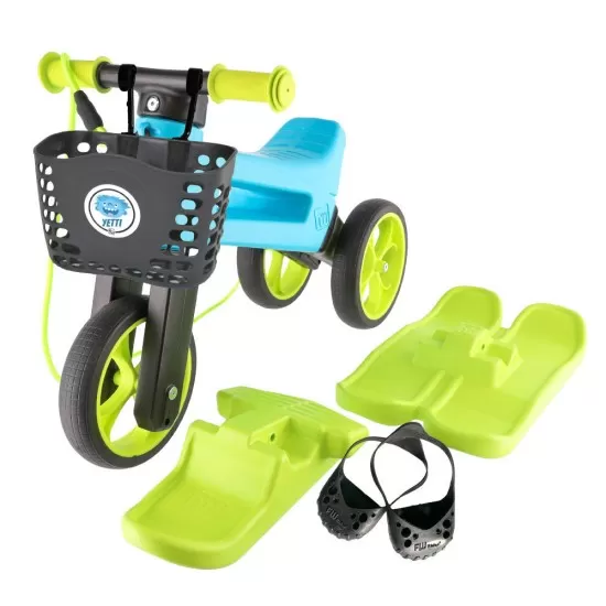 Bicicleta fara pedale Funny Wheels Rider Yetti Superpack 3 in 1 Blue/Lime Bicicleta fara pedale Funny Wheels Rider Yetti Superpack 3 in 1 Blue/Lime