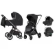 Carucior compact premium Carrello Ultra 3 in 1 I-Size 40-87 cm Night Black Carucior compact premium Carrello Ultra 3 in 1 I-Size 40-87 cm Night Black