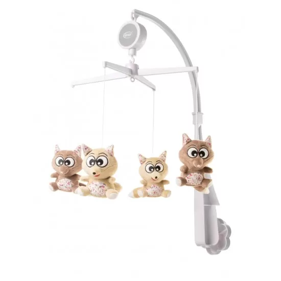 Carusel cu melodii 4Baby Musical Mobile Vulpi Maro/Bej F08 Carusel cu melodii 4Baby Musical Mobile Vulpi Maro/Bej F08