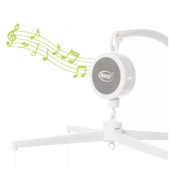 Carusel cu melodii 4Baby Musical Mobile Vulpi Maro/Bej F08 Carusel cu melodii 4Baby Musical Mobile Vulpi Maro/Bej F08