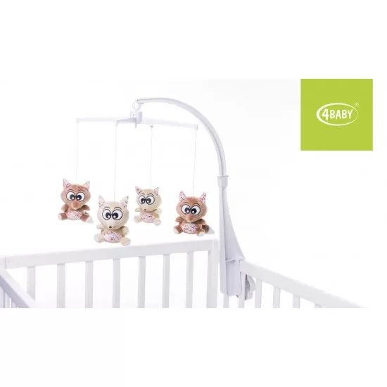Carusel cu melodii 4Baby Musical Mobile Vulpi Maro/Bej F08 Carusel cu melodii 4Baby Musical Mobile Vulpi Maro/Bej F08