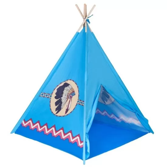 Cort pentru copii PlayTo Teepee Indian Albastru mic Cort pentru copii PlayTo Teepee Indian Albastru mic