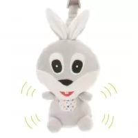 Jucarie de plus pentru carucior/patut 4Baby Squeeze Iepuras Gri