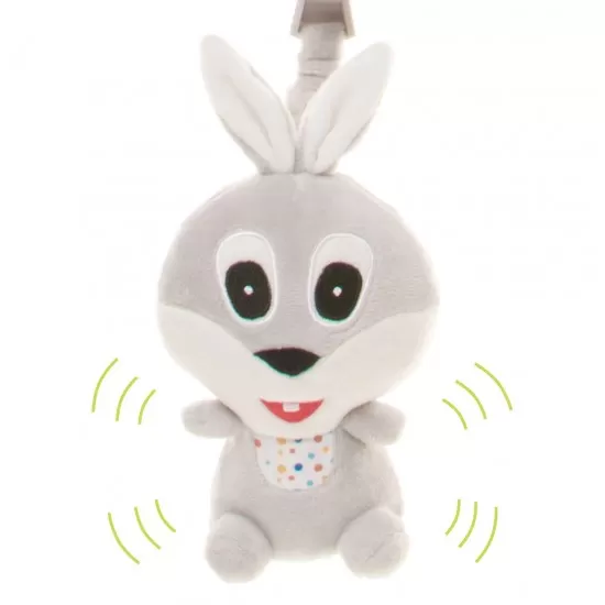 Jucarie de plus pentru carucior/patut 4Baby Squeeze Iepuras Gri Jucarie de plus pentru carucior/patut 4Baby Squeeze Iepuras Gri