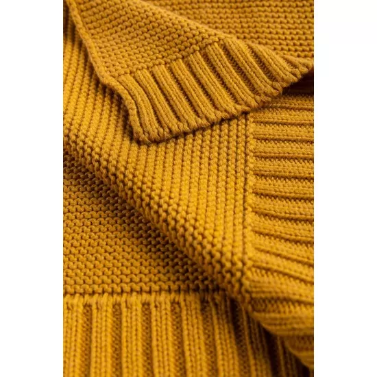 Paturica de bumbac si bambus Sensillo 100x80 cm Mustar