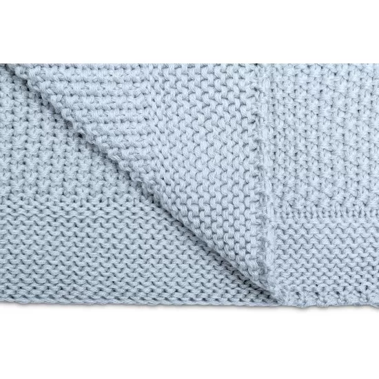 Paturica de bumbac tricotata Sensillo 100x80 cm Albastra