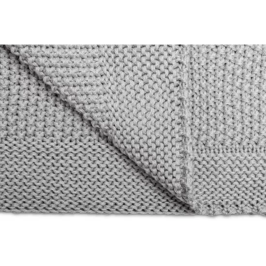 Paturica de bumbac tricotata Sensillo 100x80 cm Gri