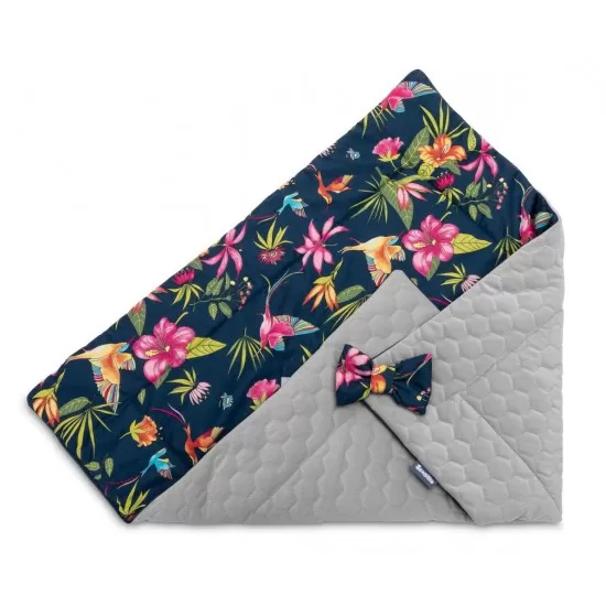 Paturica nou-nascut Sensillo Velvet Wrap Colibri Albastra 75x75 cm