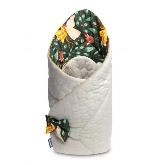 Paturica nou-nascut Sensillo Velvet Wrap Verde Zane 75x75 cm