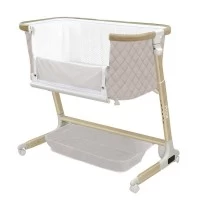Patut co-sleeping cu sistem de leganare electronica, melodii, senzor de miscare, timer, bluetooth Carrello Prima Honey Beige