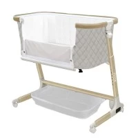 Patut co-sleeping cu sistem de leganare electronica, melodii, senzor de miscare, timer, bluetooth Carrello Prima Cloud Grey