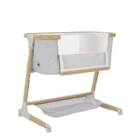 Patut co-sleeping cu sistem de leganare electronica, melodii, senzor de miscare, timer, bluetooth Carrello Prima Cloud Grey