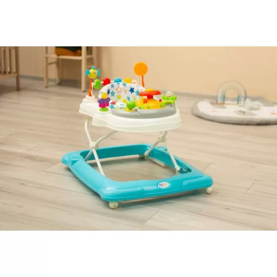 Premergator cu scaun rotativ 360° maxim 12 Kg Toyz Stepp Albastru Deschis Premergator cu scaun rotativ 360° maxim 12 Kg Toyz Stepp Albastru Deschis