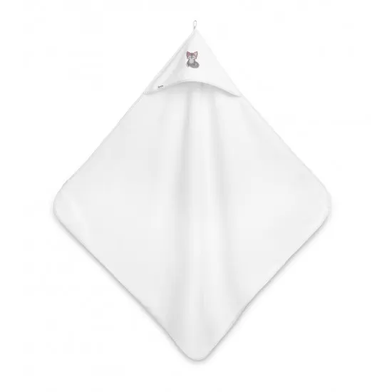 Prosop de baie cu gluga 100x100cm Sensillo Lup/Alb Prosop de baie cu gluga 100x100cm Sensillo Lup/Alb
