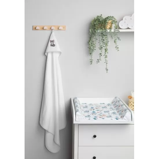 Prosop de baie cu gluga 100x100cm Sensillo Lup/Alb Prosop de baie cu gluga 100x100cm Sensillo Lup/Alb