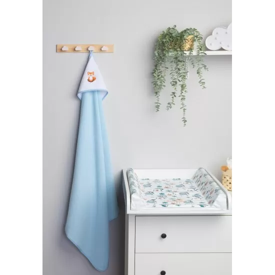 Prosop de baie cu gluga 100x100cm Sensillo Vulpe/Albastru Prosop de baie cu gluga 100x100cm Sensillo Vulpe/Albastru