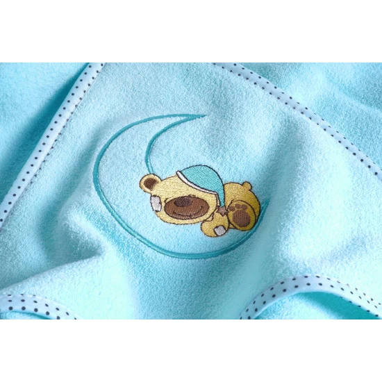 Prosop de bumbac cu gluga Sensillo Bear 100x100 cm Turcoaz Prosop de bumbac cu gluga Sensillo Bear 100x100 cm Turcoaz