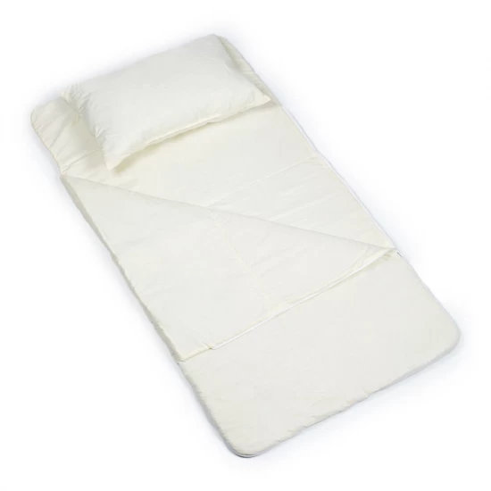 Sac de dormit de bumbac cu perna si fermoar 140x75 cm Nativo Dreams Bej Sac de dormit de bumbac cu perna si fermoar 140x75 cm Nativo Dreams Bej