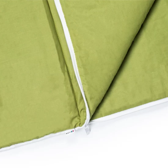 Sac de dormit de bumbac cu perna si fermoar 140x75 cm Nativo Dreams Verde Sac de dormit de bumbac cu perna si fermoar 140x75 cm Nativo Dreams Verde