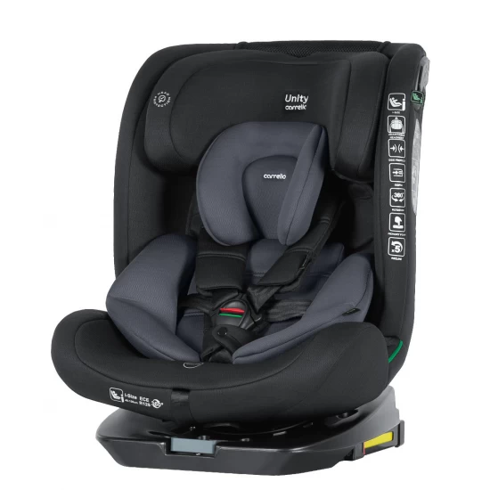 Scaun auto rotativ 360°, SPS, Top Tether, Carrello Unity i-Size 40-150 cm Isofix Accord Grey