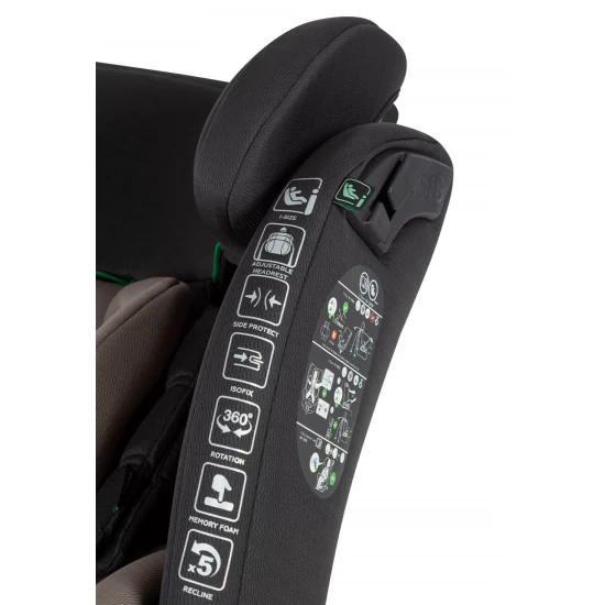Scaun auto rotativ 360°, SPS, Top Tether, Carrello Unity i-Size 40-150 cm Isofix Accord Grey