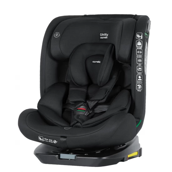 Scaun auto rotativ 360°, SPS, Top Tether, Carrello Unity i-Size 40-150 cm Isofix Totality Black