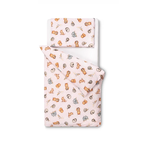 Set lenjerie de pat bumbac 100% cu 2 piese 100x135 cm/40x60 cm Sensillo Jungla