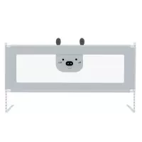 Bariera protectie pat culisanta XXL 180 cm Bears Grey, inaltime reglabila 68-98 cm