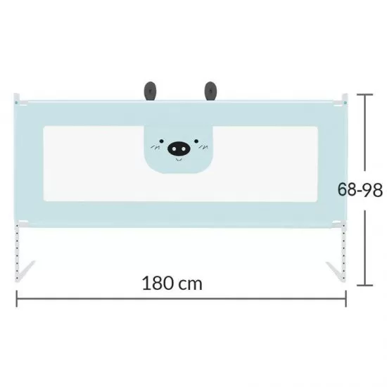 Bariera protectie pat culisanta XXL 180 cm Bears Grey, inaltime reglabila 68-98 cm Bariera protectie pat culisanta XXL 180 cm Bears Grey, inaltime reglabila 68-98 cm