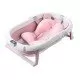 Cadita pliabila cu termometru si suport anatomic Genua Premium pink Cadita pliabila cu termometru si suport anatomic Genua Premium pink