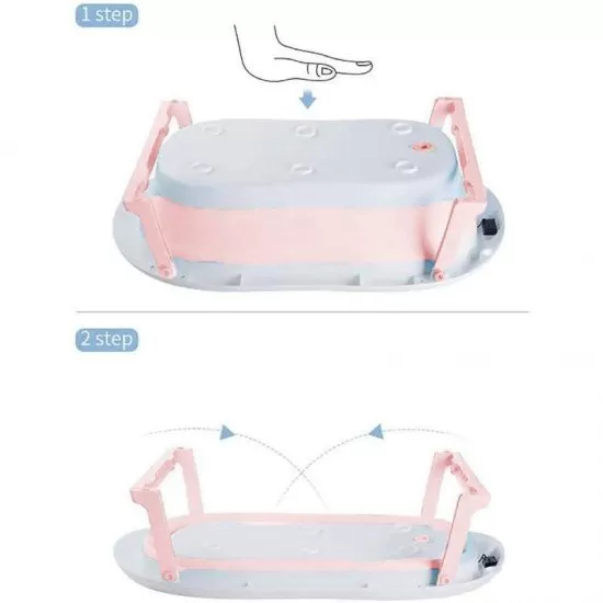 Cadita pliabila cu termometru si suport anatomic Genua Premium pink Cadita pliabila cu termometru si suport anatomic Genua Premium pink