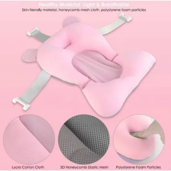 Cadita pliabila cu termometru si suport anatomic Genua Premium pink Cadita pliabila cu termometru si suport anatomic Genua Premium pink